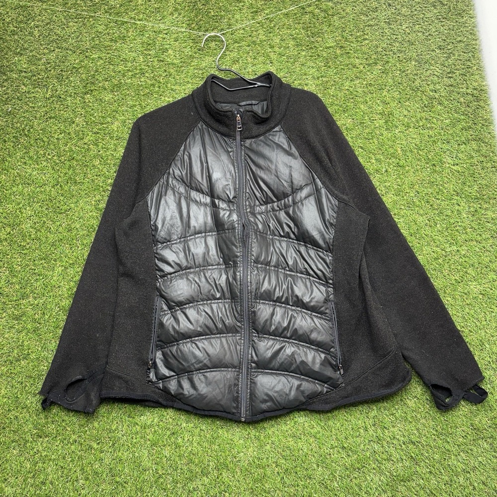 London Fog Down Jacket Womens 2XL 80% Down Puffer Coat Black Warm Full Zip Up